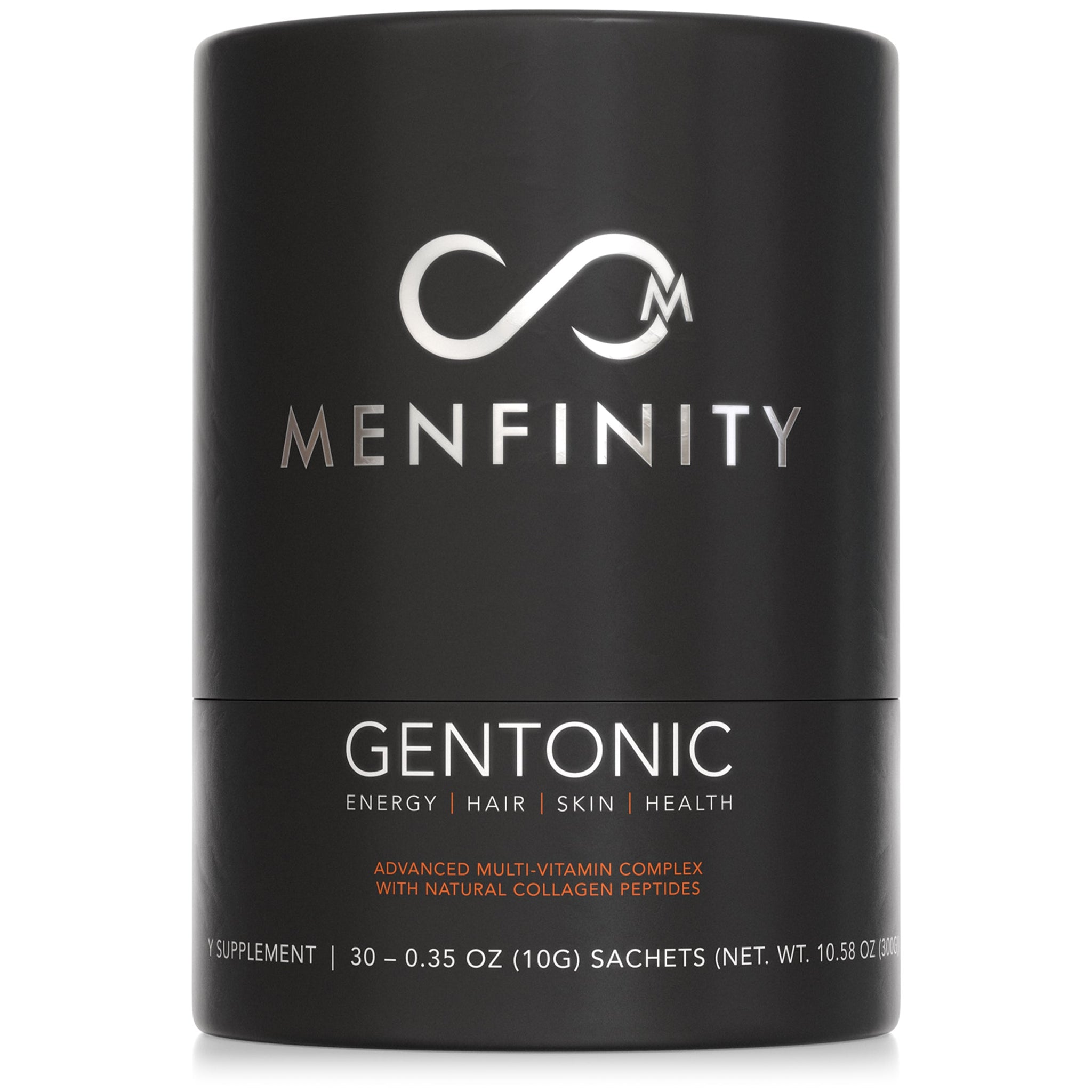 Menfinity Gentonic Advanced Daily Nutritional Supplement for Men with 76 Essential Nutrients, 12 Amino Acids, 56 Superfood Extracts & Collagen Peptides – Supports Energy, Hair, Skin, and Overall Health – 30 Sachets