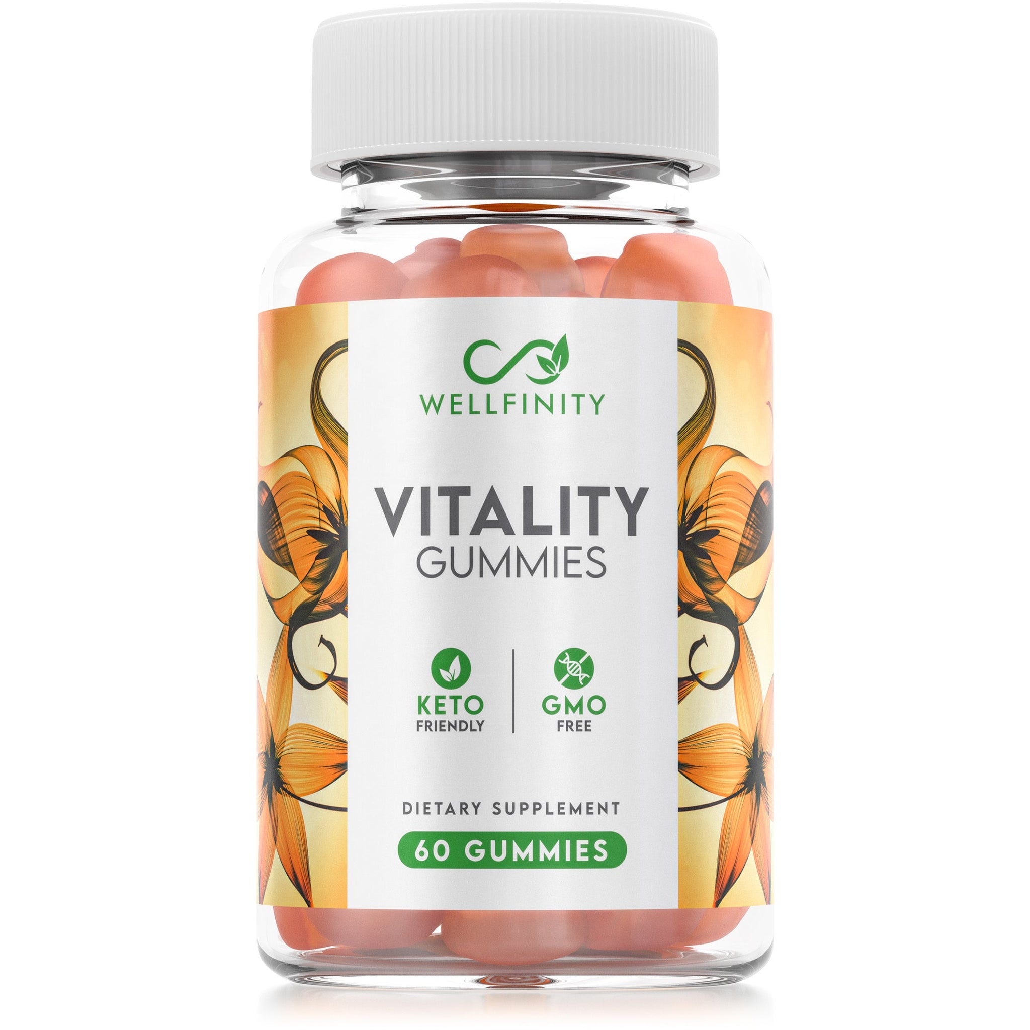 Wellfinity Vitality Immune Support Gummies | Natural Energy & Wellness support | Vegan Immunity Boosting Supplement with Elderberry, Zinc, Vitamin C, E, Moringa & L-Glutathione | Gelatin-Free & Fitness suppliment | 60 Gummies